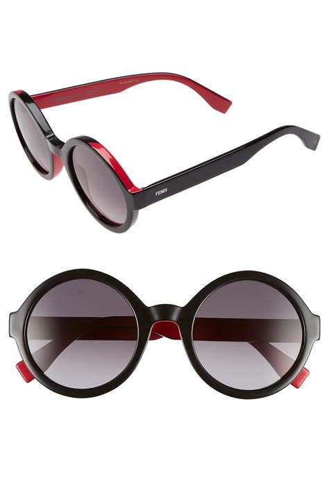 modified round 51mm sunglasses fendi|Fendi hexagon sunglasses.